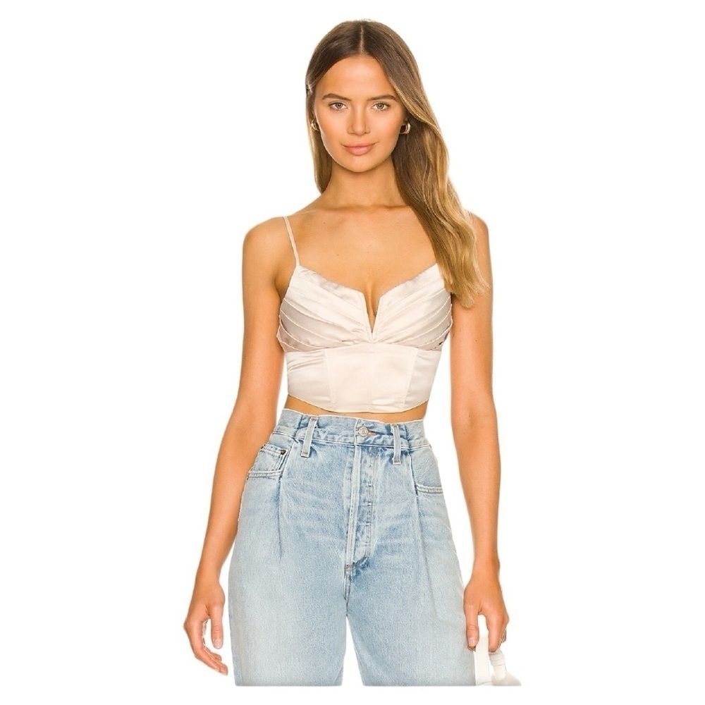 NWT Superdown Mindy pleated bustier top